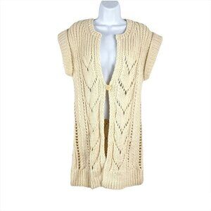 Tsesay Cardigan Sweater Wool Chunky Knit Ivory Cream Women's XL